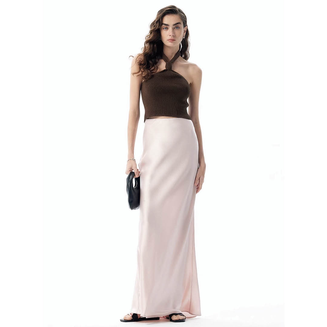 Flowing Silky A-Line Maxi Skirt