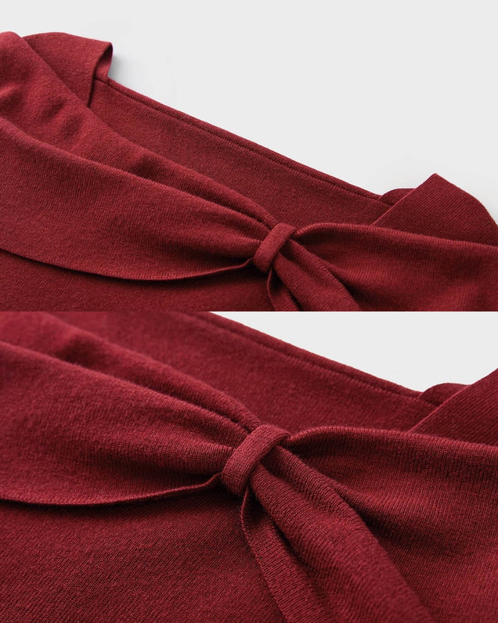 Twist Collar Rib Knit Top