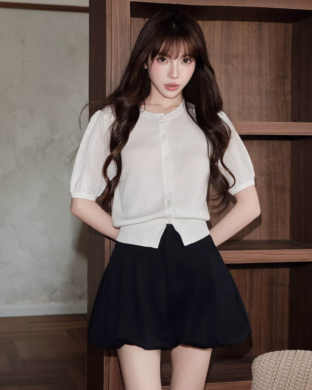 Structured Puff Mini Skort