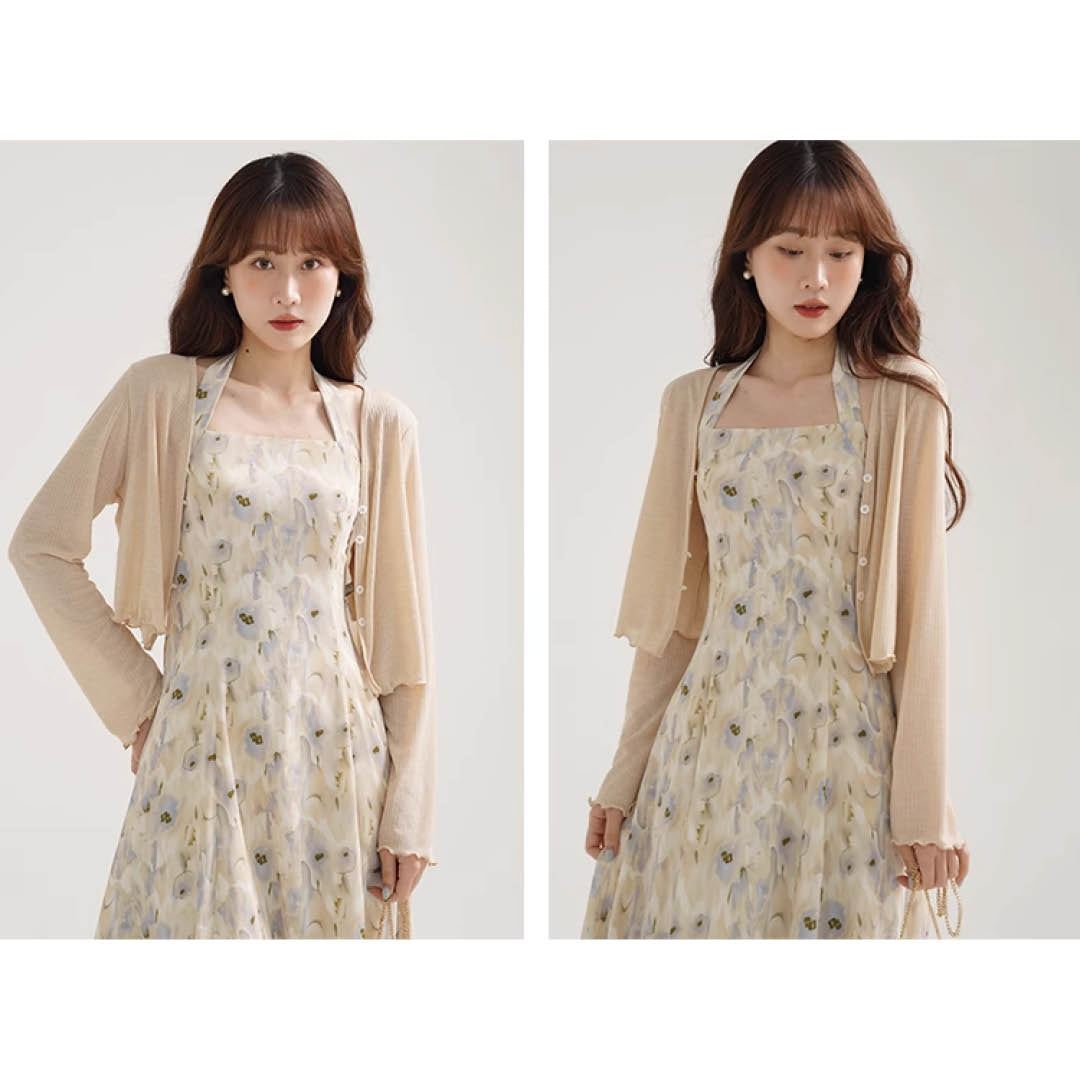 Back Ribbon Flare Dress