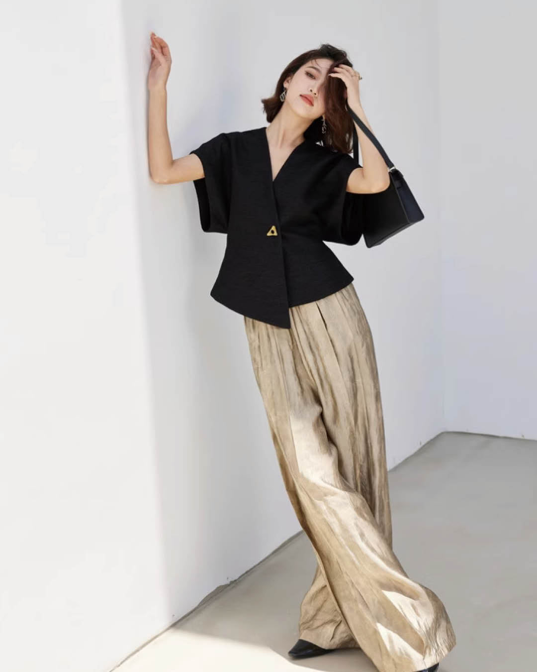 Sleek Structured Wrap Front Vest