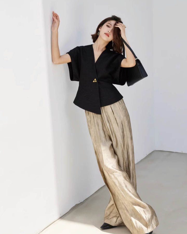 Sleek Structured Wrap Front Vest