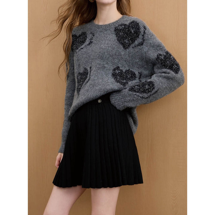 Pleated Knit Mini Skirt