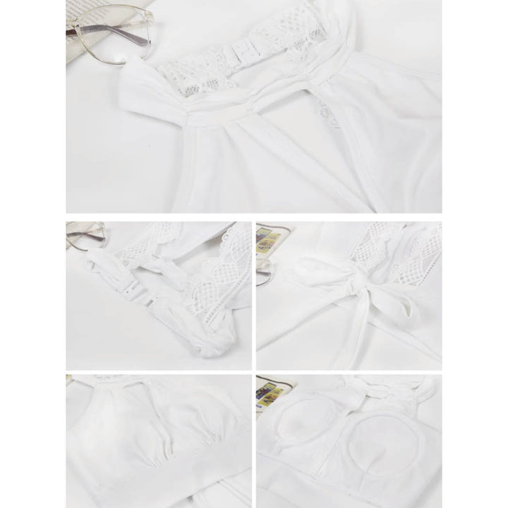 Lace-Back Halter Swim Set