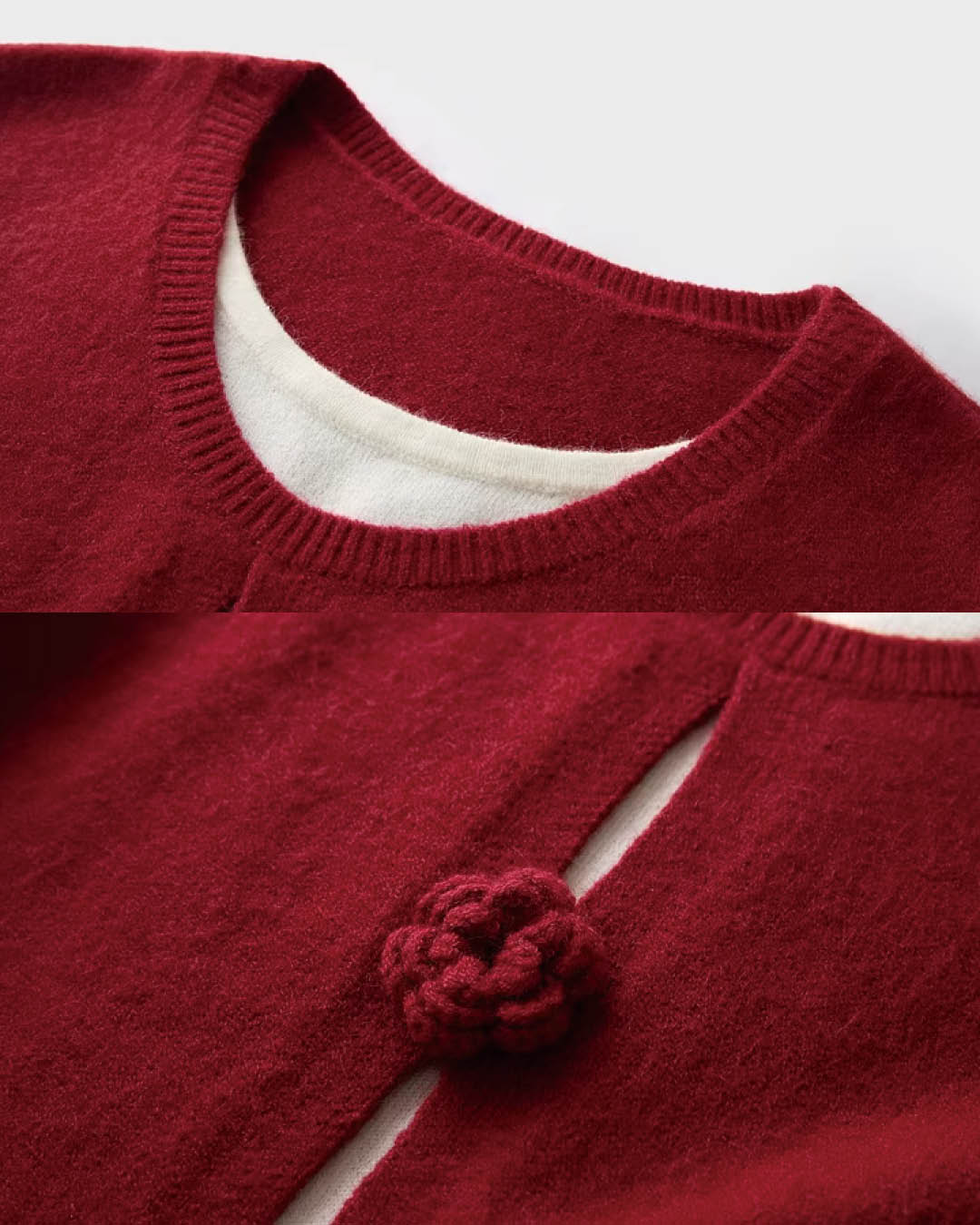 Rosette Accent Knit Cardigan