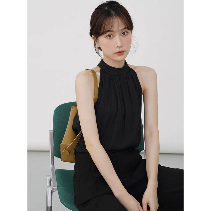 Airy Drape Neck Sleeveless Top