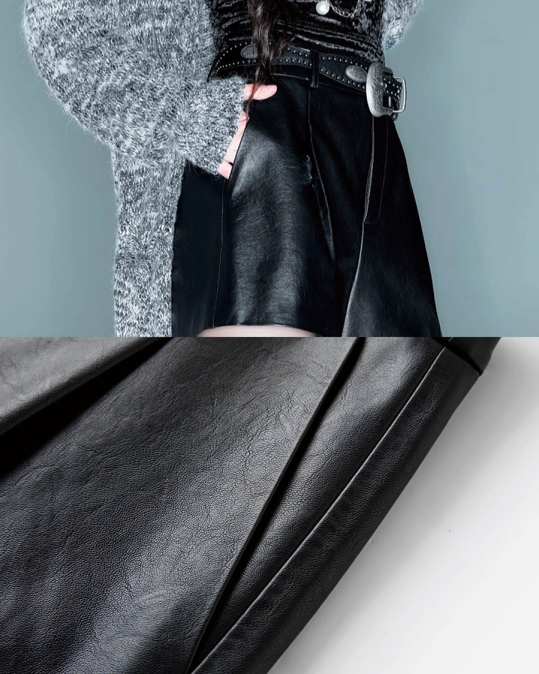 High-Waist Faux Leather Shorts