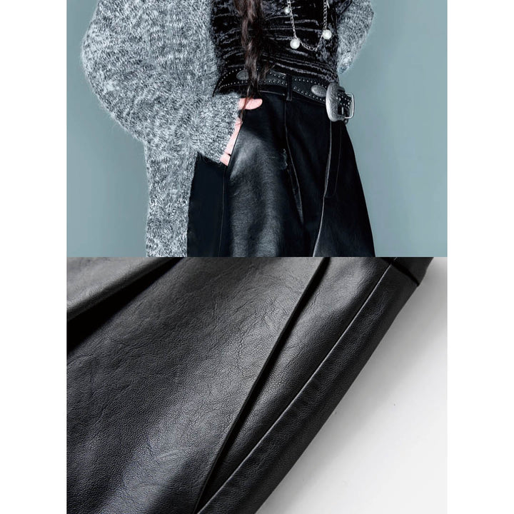 High-Waist Faux Leather Shorts