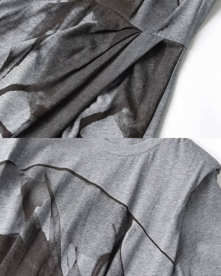 Graphic Slit Jersey Dress