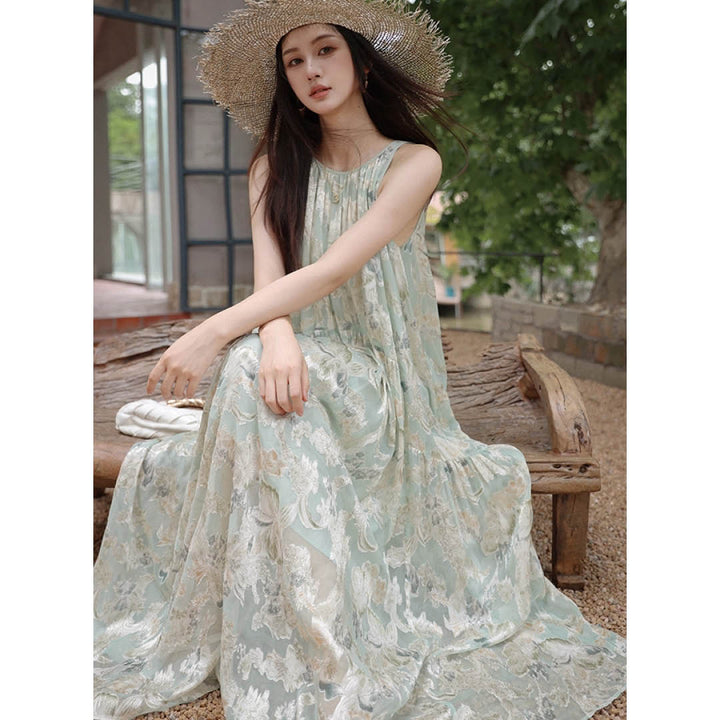 Delicate Garden Pleated Dress