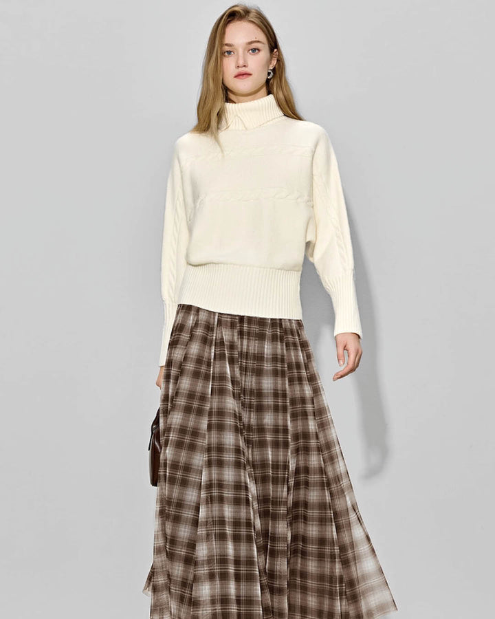 Cable Knit Reversible Turtleneck