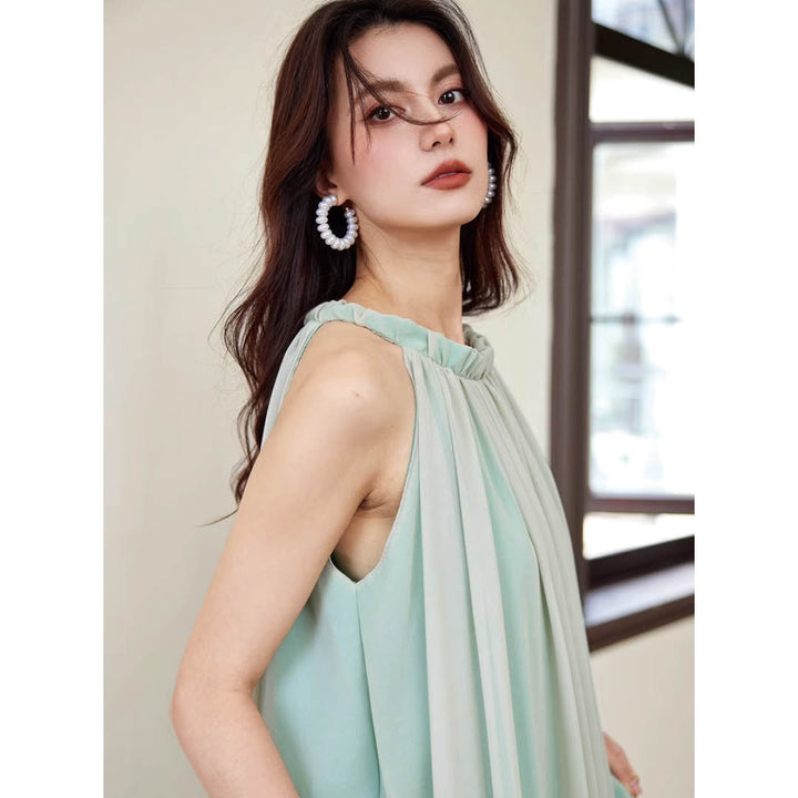 Luxe Flow Halter Maxi Dress