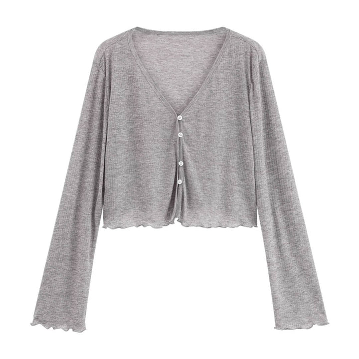 Light Knit Flare Sleeve Cardigan