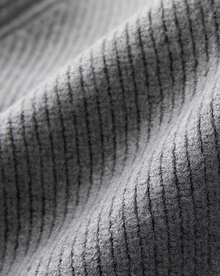 High Neck Ribbed Zip Knit Jacket