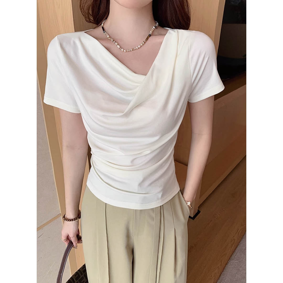 Soft Folded Collar Top