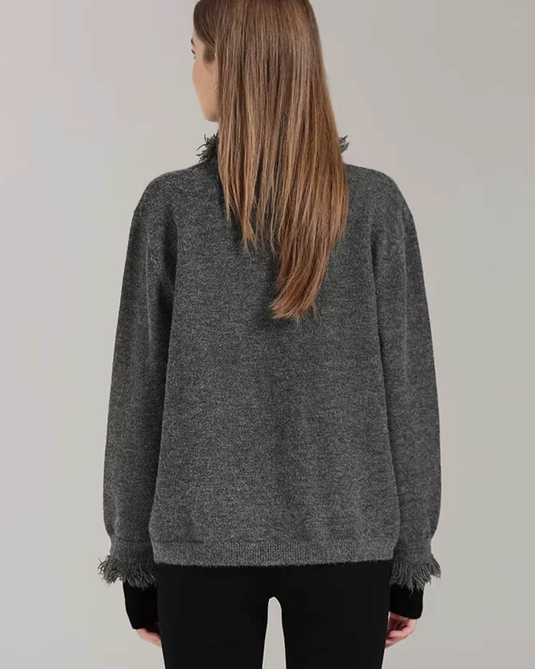 Frayed Edge Wool Touch Jacket