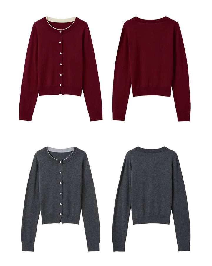 Pearl Trim Soft Knit Cardigan