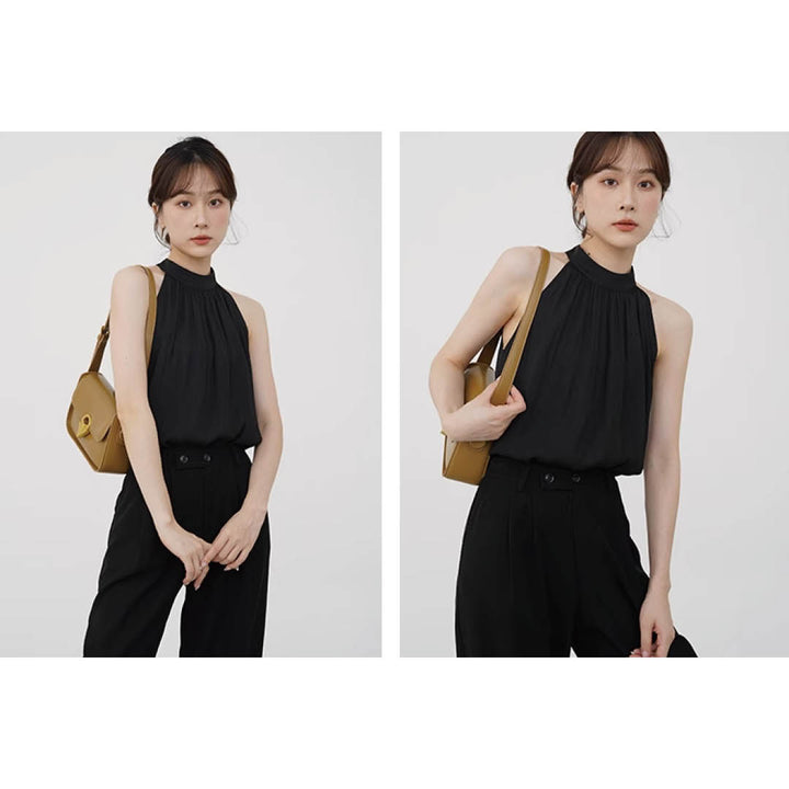 Airy Drape Neck Sleeveless Top