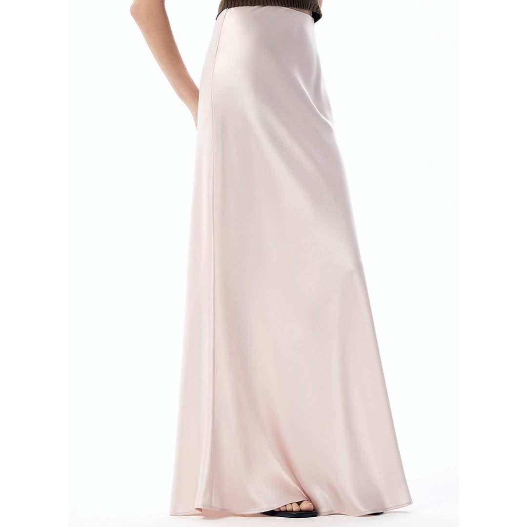 Flowing Silky A-Line Maxi Skirt