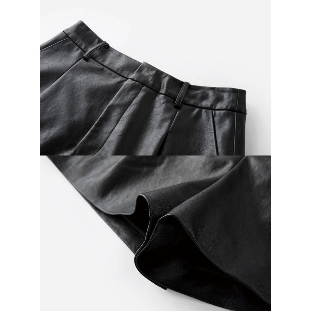 High-Waist Faux Leather Shorts