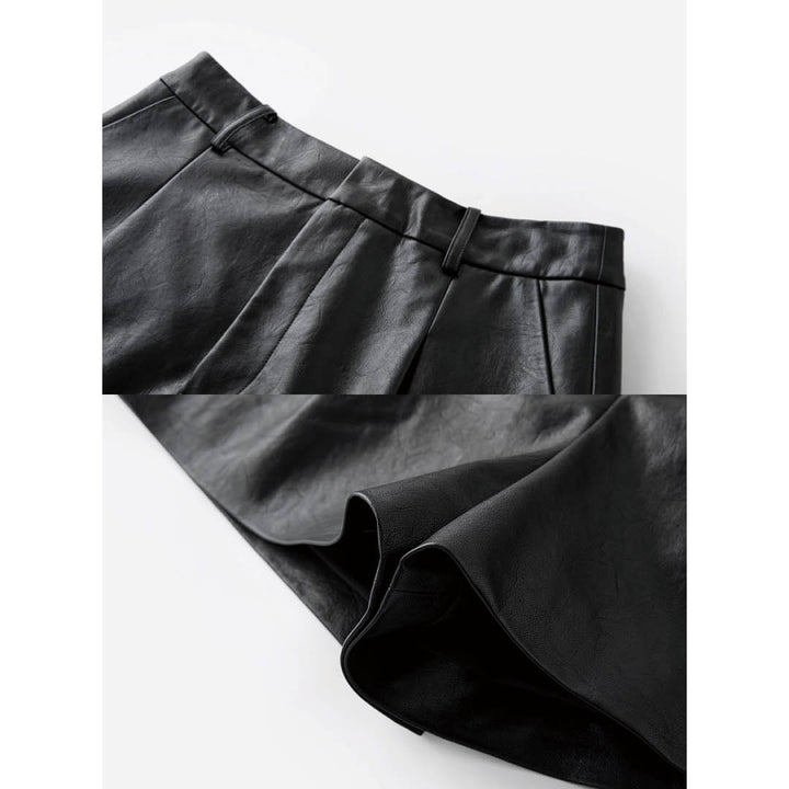 High-Waist Faux Leather Shorts