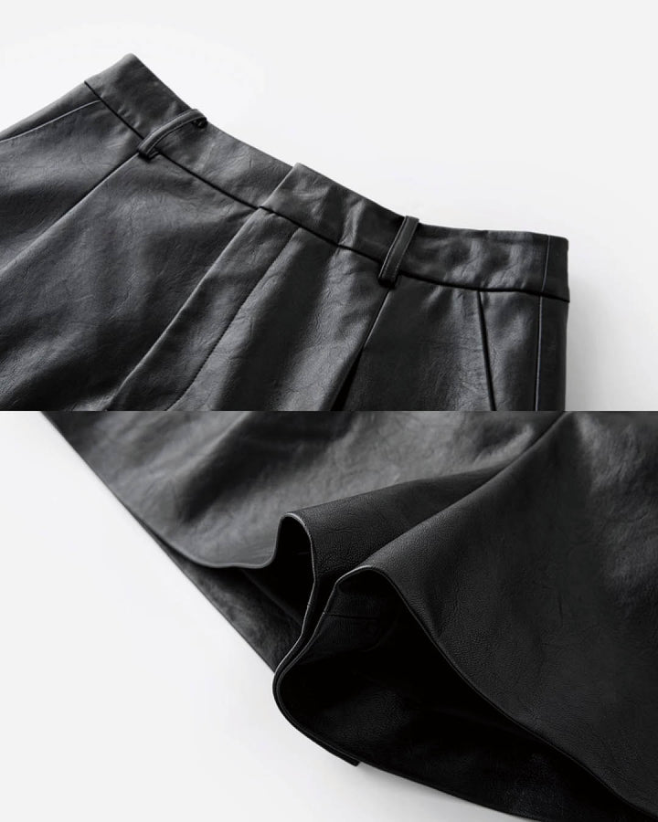 High-Waist Faux Leather Shorts