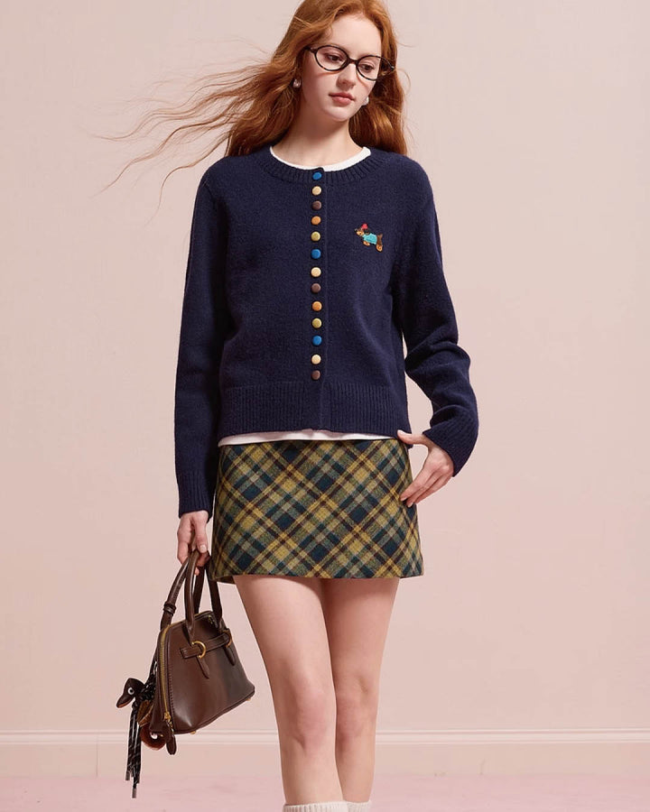 Classic Pleated Wool-Blend Skirt