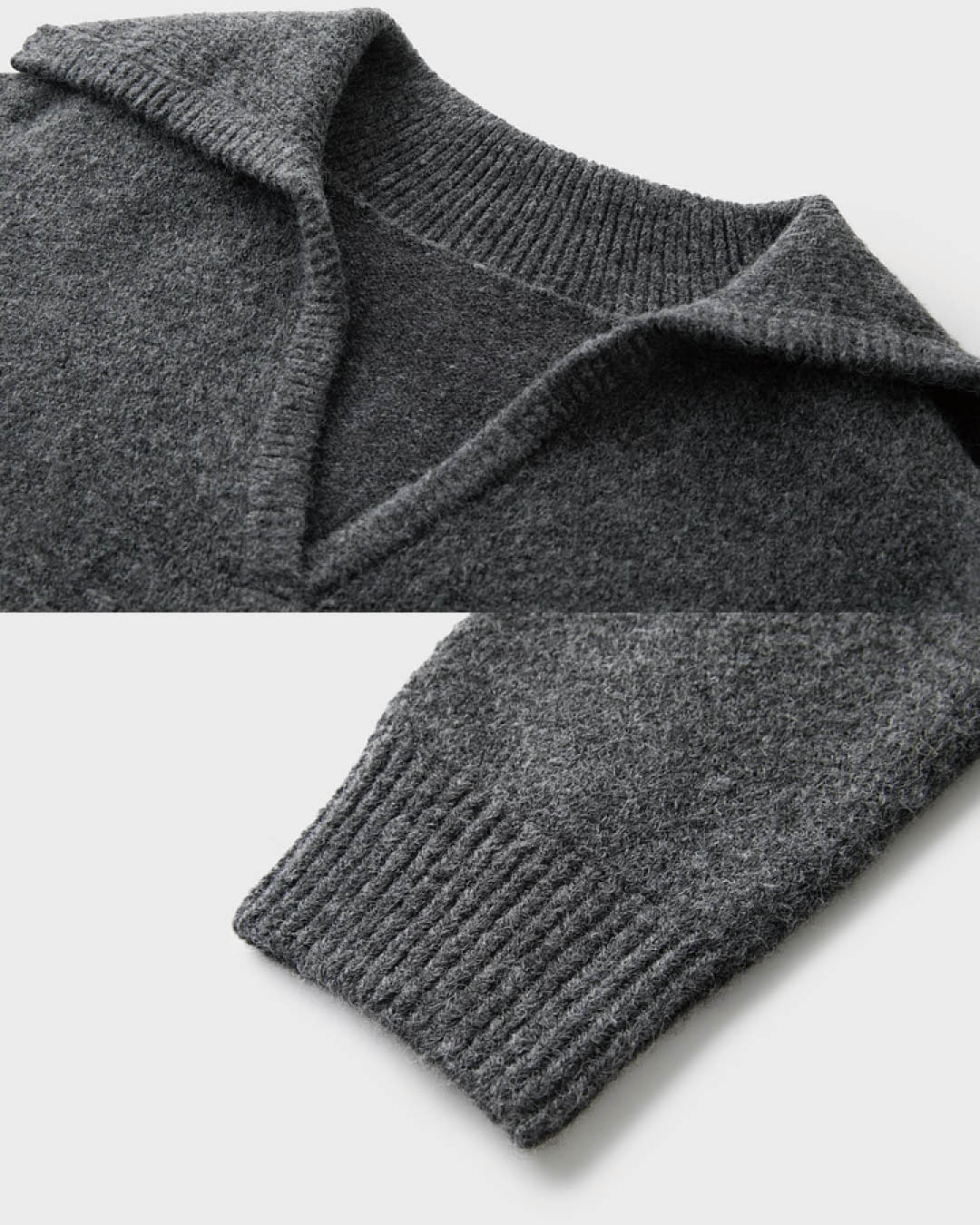 Wide Collar Wool Touch Pullover