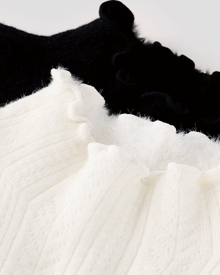 Soft Knit Top with Lettuce Trim