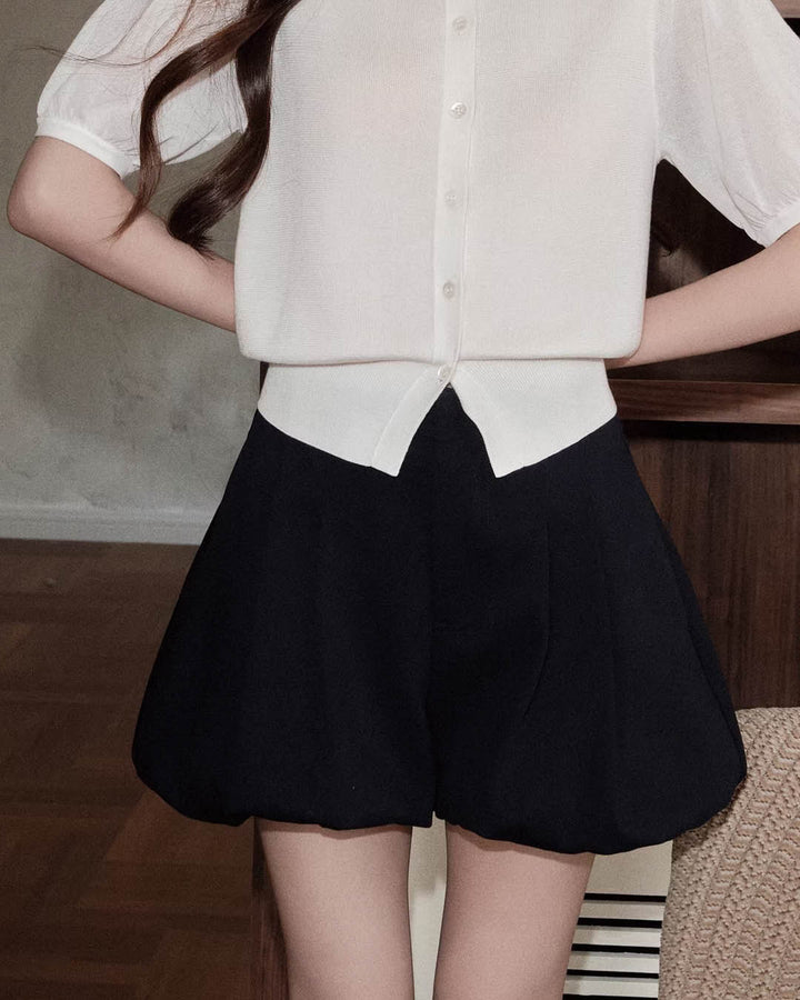 Structured Puff Mini Skort