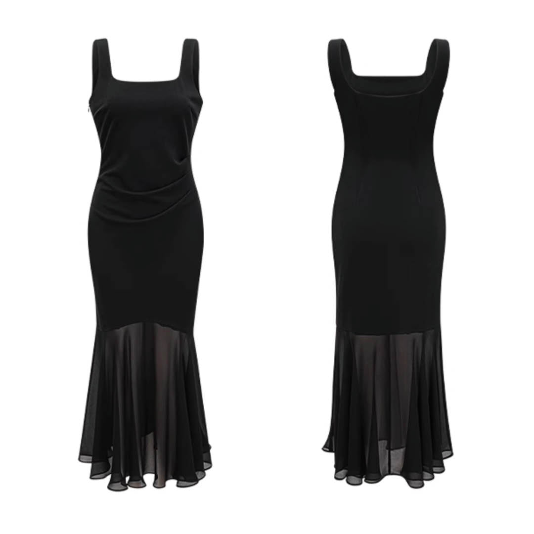 Sheer Flare Mermaid Dress