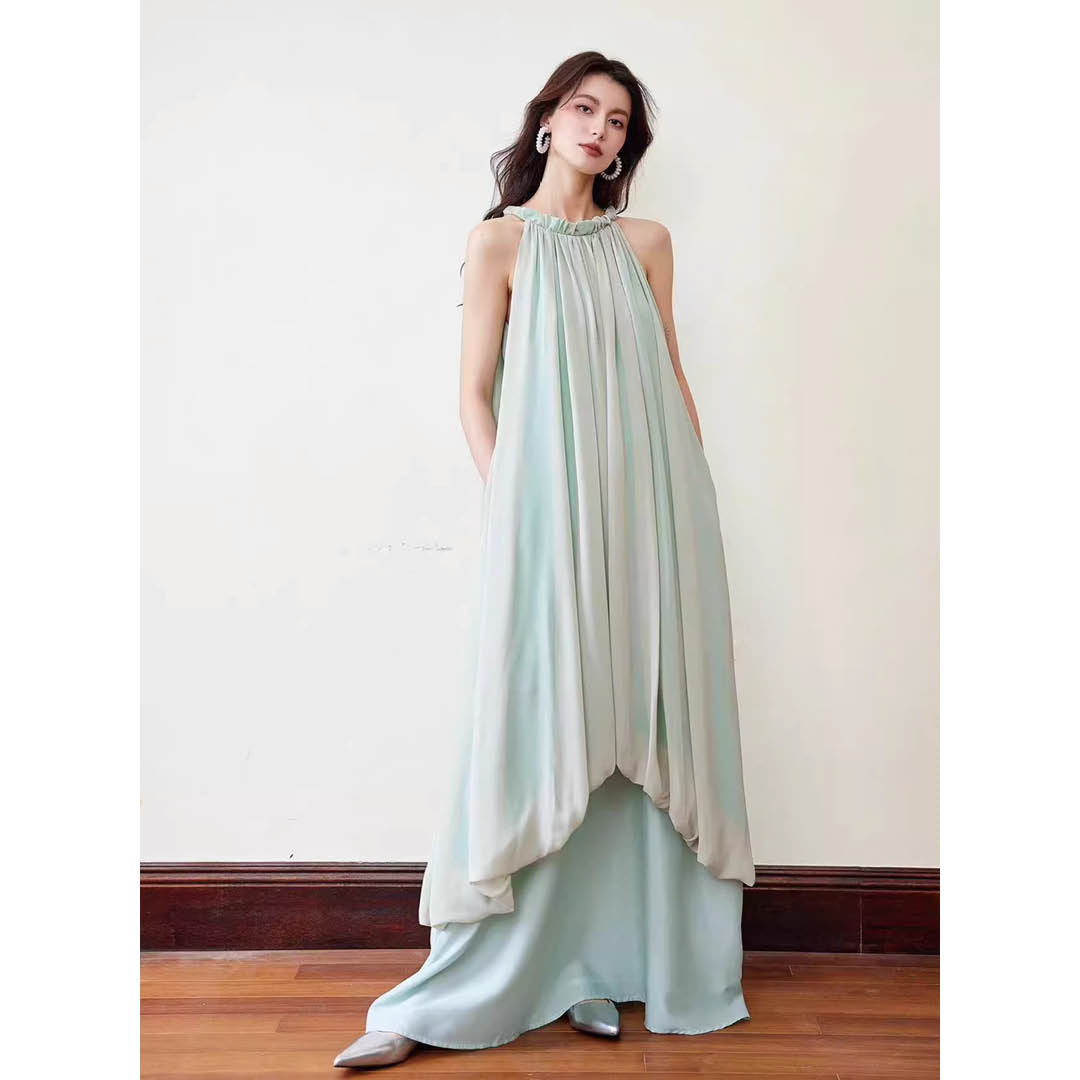 Luxe Flow Halter Maxi Dress