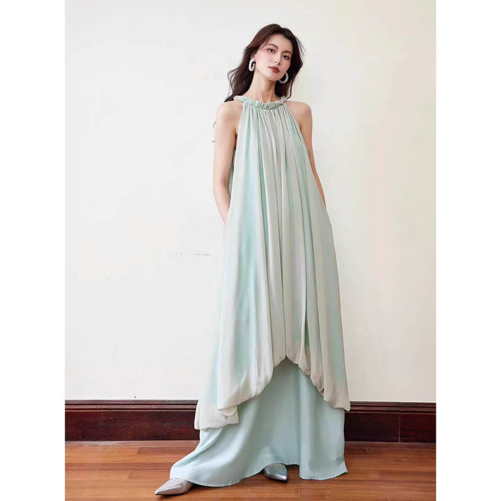 Luxe Flow Halter Maxi Dress