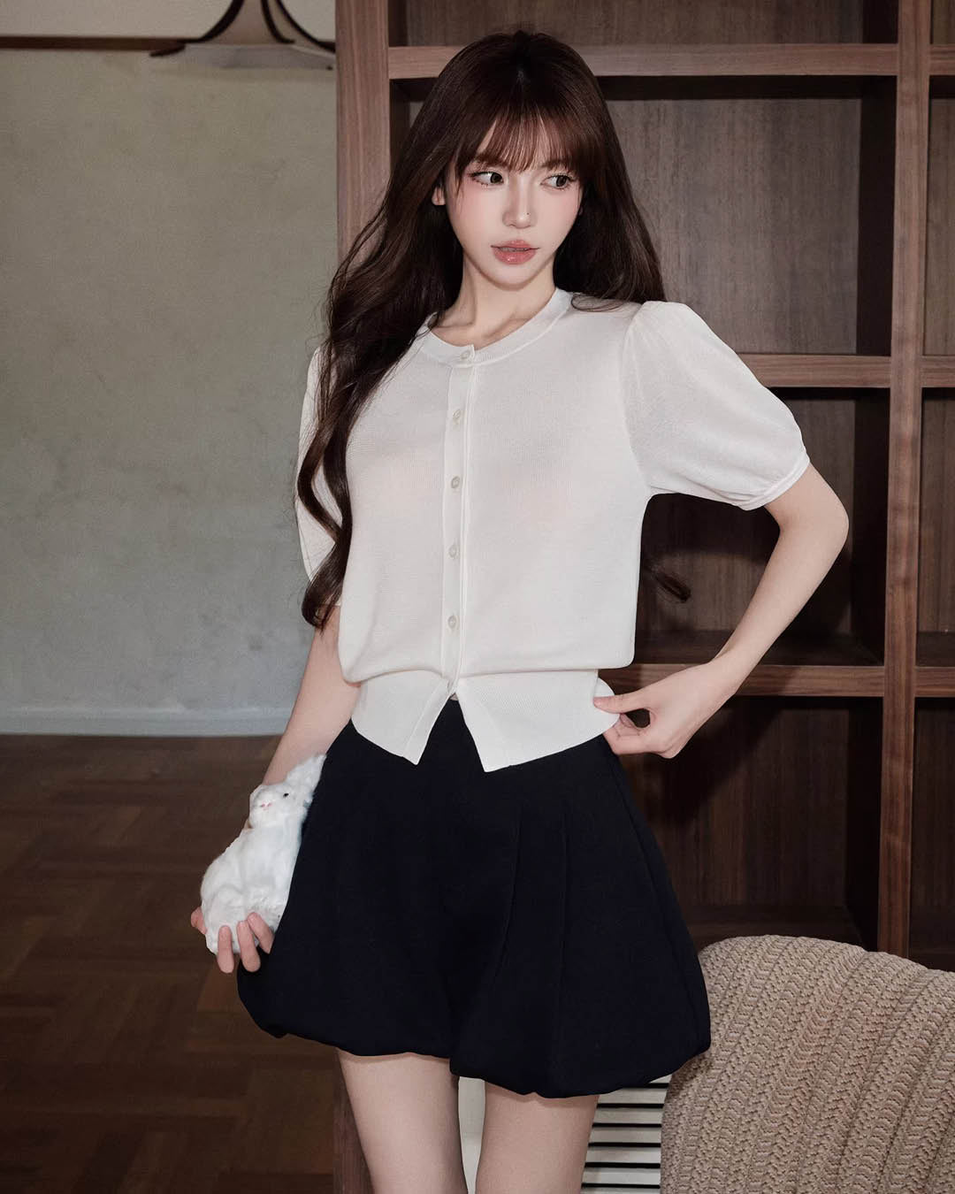 Structured Puff Mini Skort