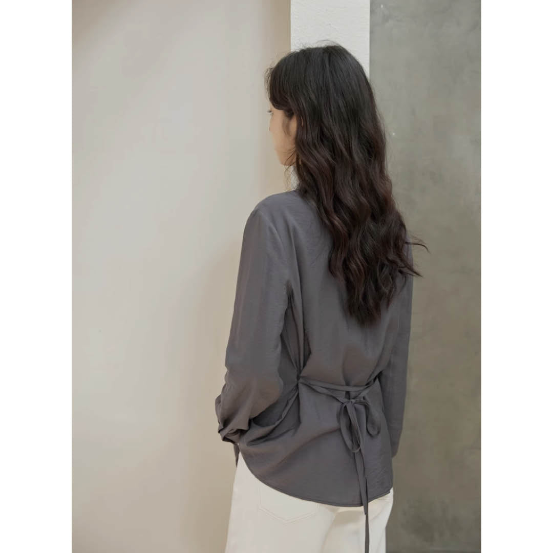 Asymmetric Collar Relaxed Shirt