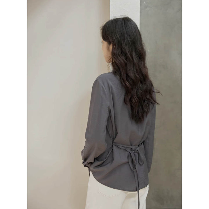 Asymmetric Collar Relaxed Shirt