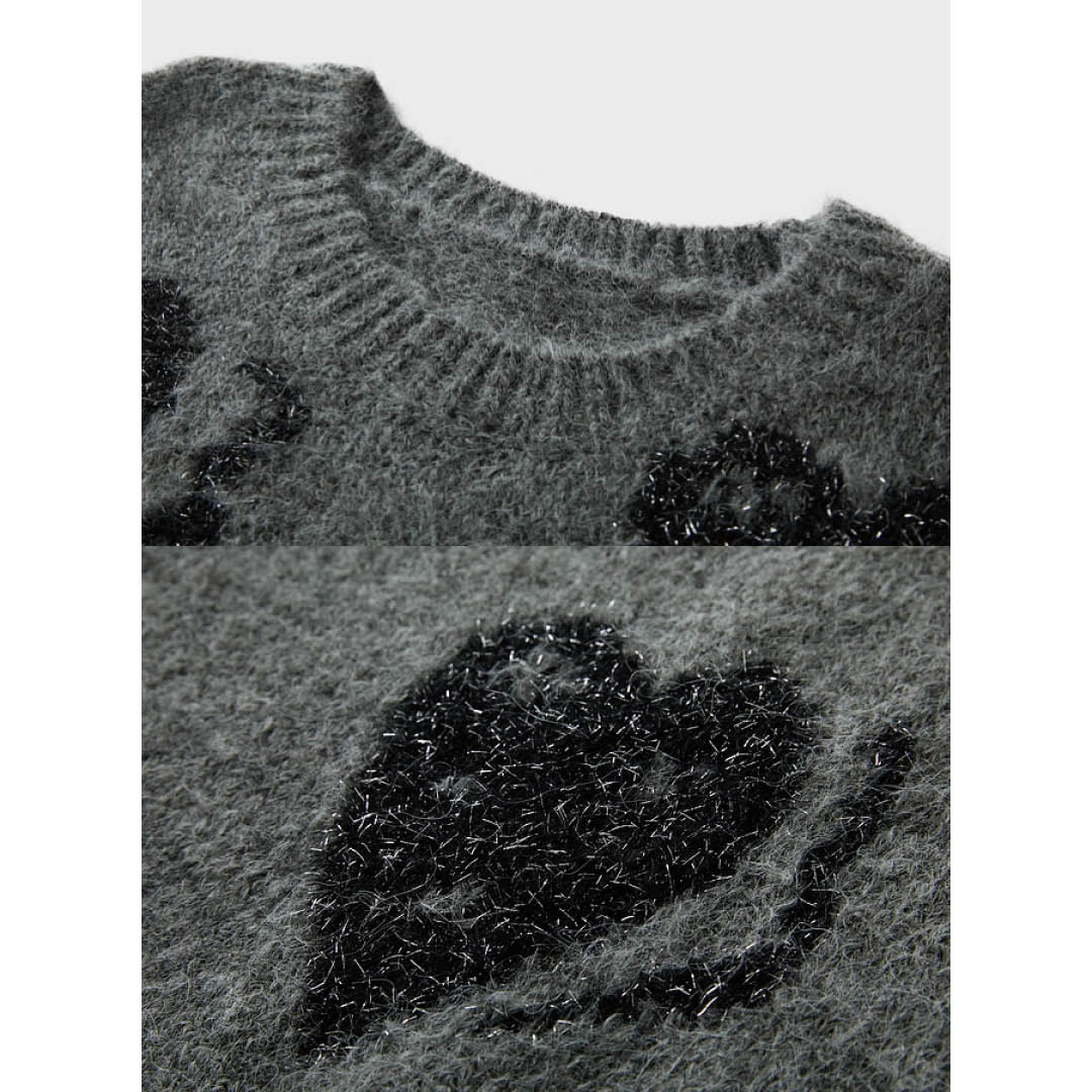 Shimmering Heart Jacquard Sweater