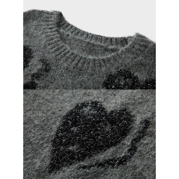 Shimmering Heart Jacquard Sweater