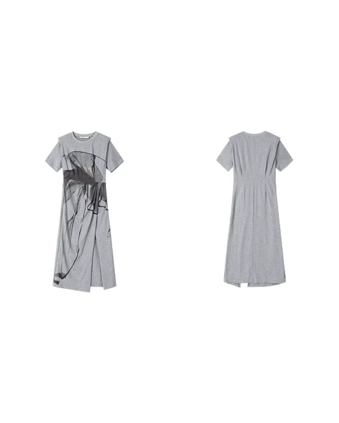 Graphic Slit Jersey Dress