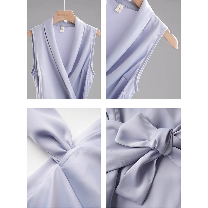 Satin Drape Detail Blouse