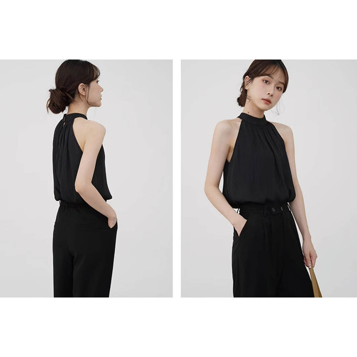 Airy Drape Neck Sleeveless Top