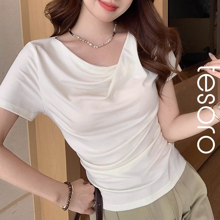 Soft Folded Collar Top