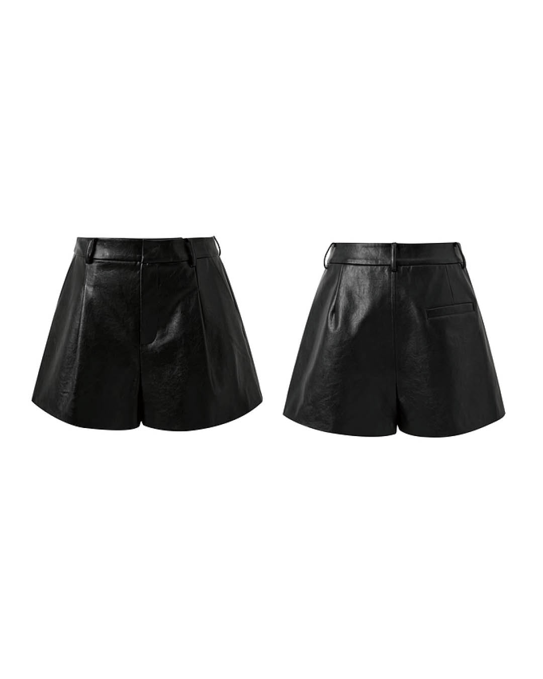 High-Waist Faux Leather Shorts