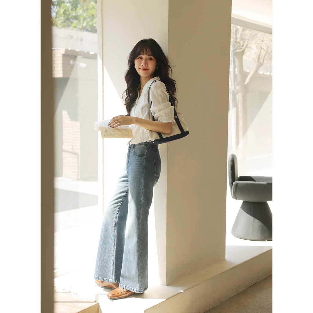 Pearl Button Slim Fit Blouse