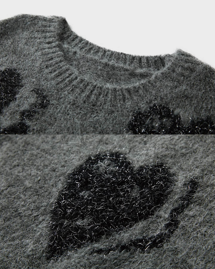 Shimmering Heart Jacquard Sweater