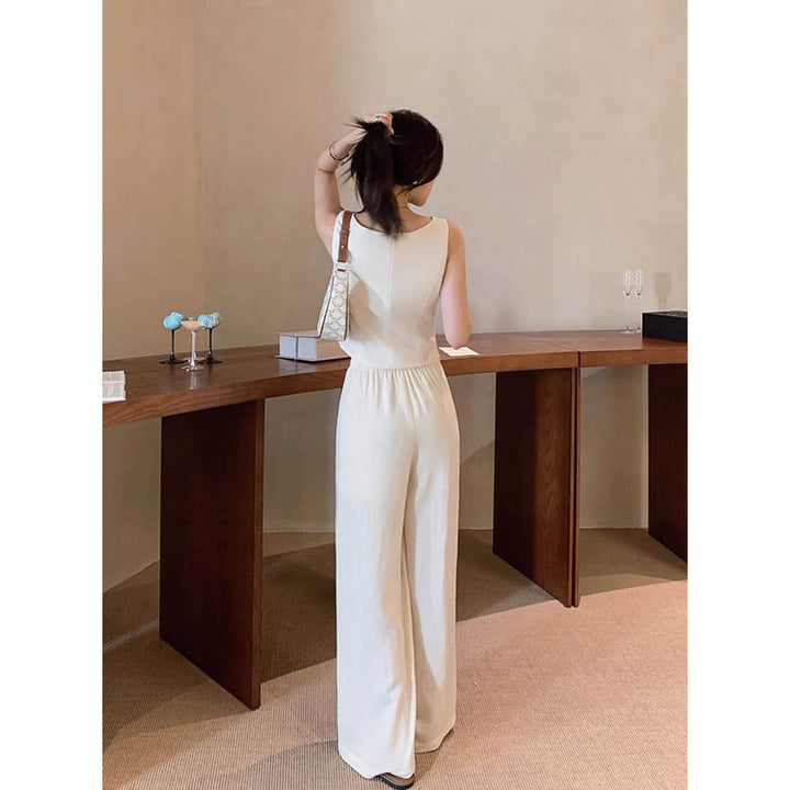 Angled Hem Sleeveless Blouse