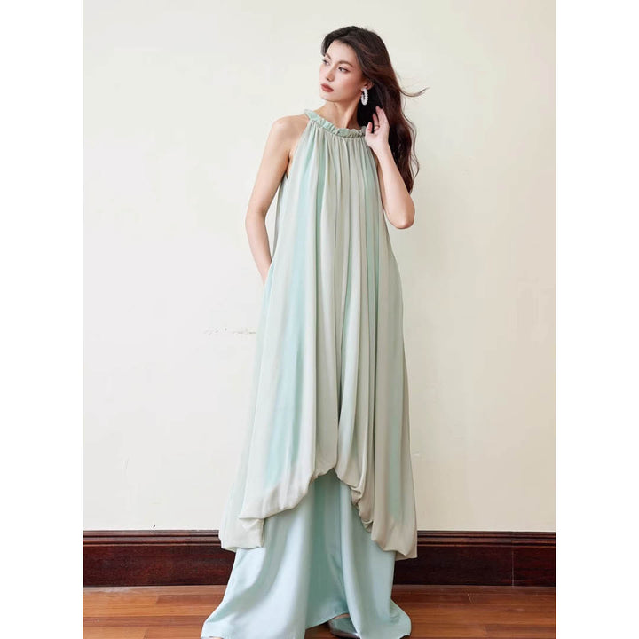 Luxe Flow Halter Maxi Dress