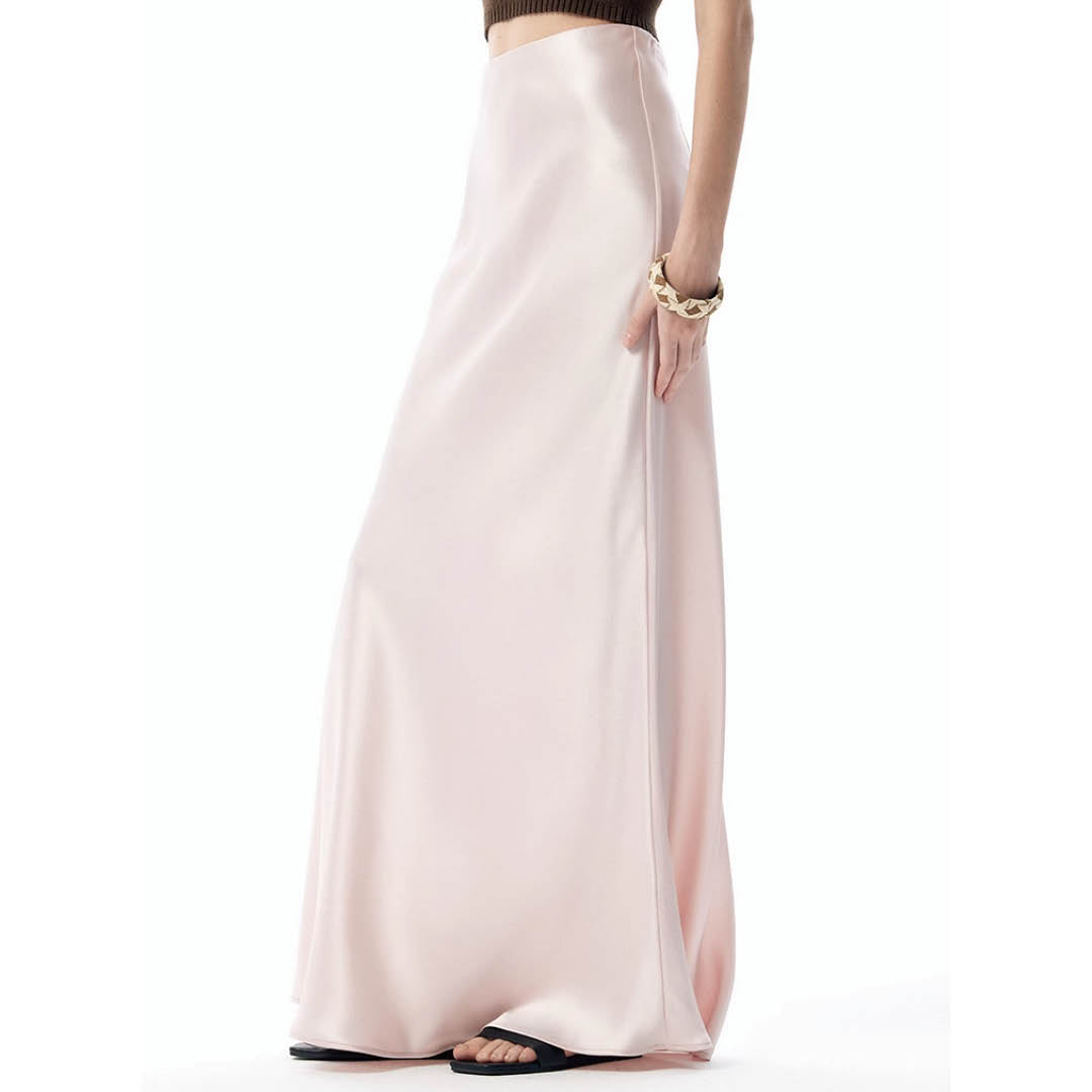 Flowing Silky A-Line Maxi Skirt