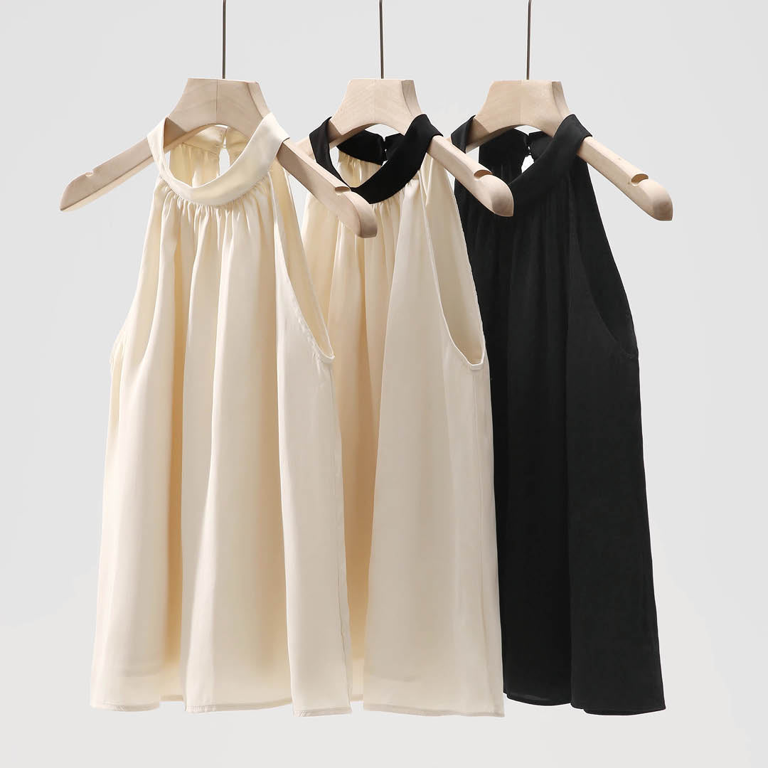 Airy Drape Neck Sleeveless Top