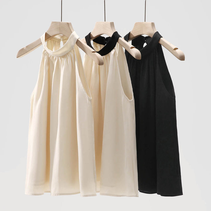 Airy Drape Neck Sleeveless Top